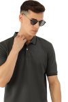 Men's Snug Fit Solid Polo T-Shirt with Coloured Collar Tipping| Cotton Rich| Premium Pique Weave