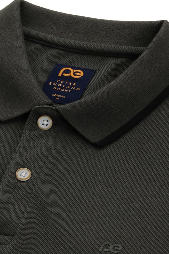 Men's Snug Fit Solid Polo T-Shirt with Coloured Collar Tipping| Cotton Rich| Premium Pique Weave