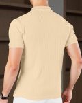 Polo T-Shirt for Men with Zipper Neck || Texture Fabric Polo Tshirt