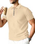 Polo T-Shirt for Men with Zipper Neck || Texture Fabric Polo Tshirt